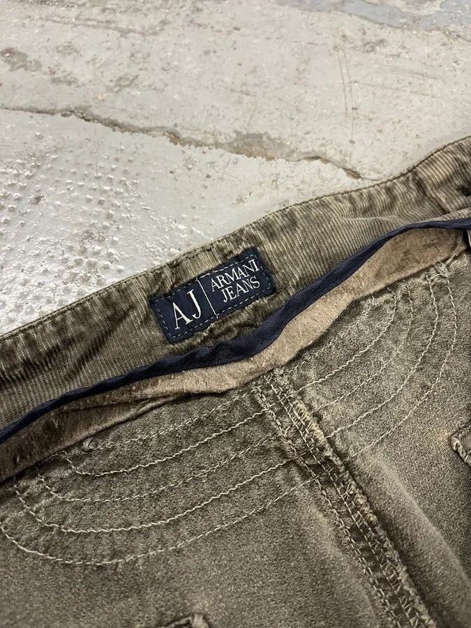 2010s Armani Grey Corduroy Cargo Pants UNiKiac 10