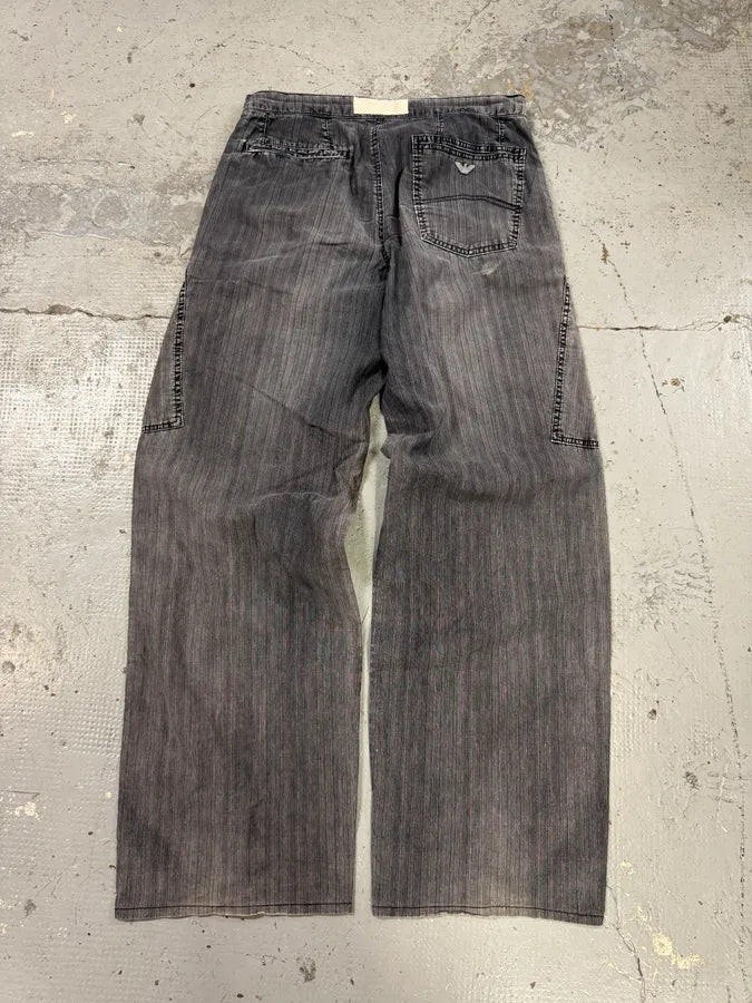 2010s Armani Grey Faded Oversized Cargo Pants lmlaxWf 6