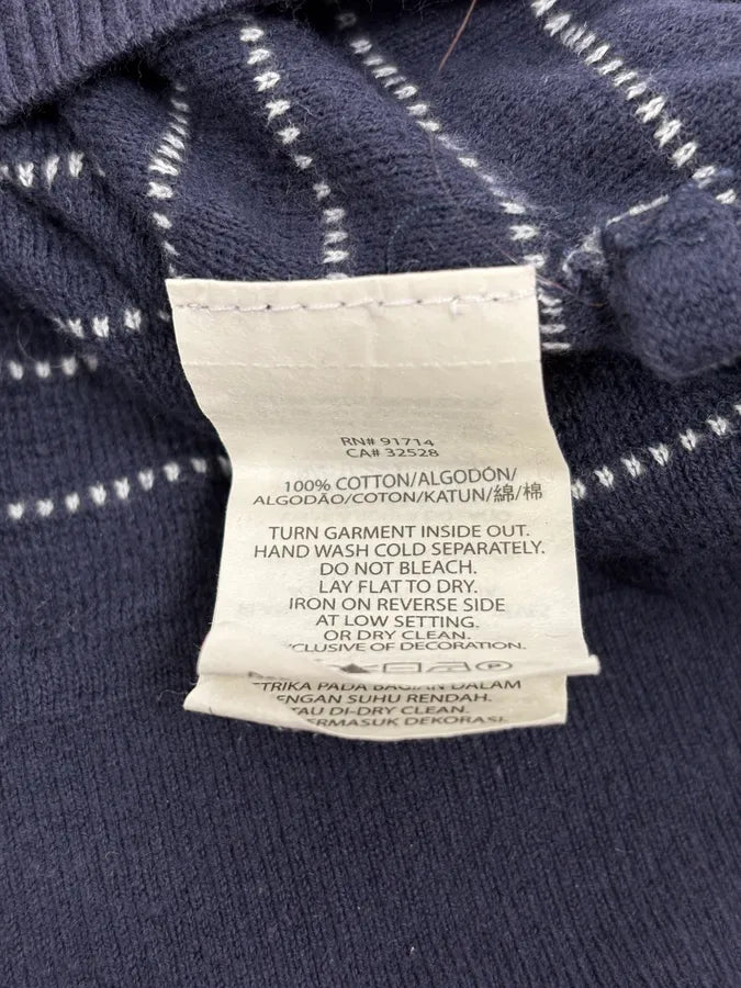 2010s Armani Navy & White Gradient Abstract Light Sweater TgRZAhX 9