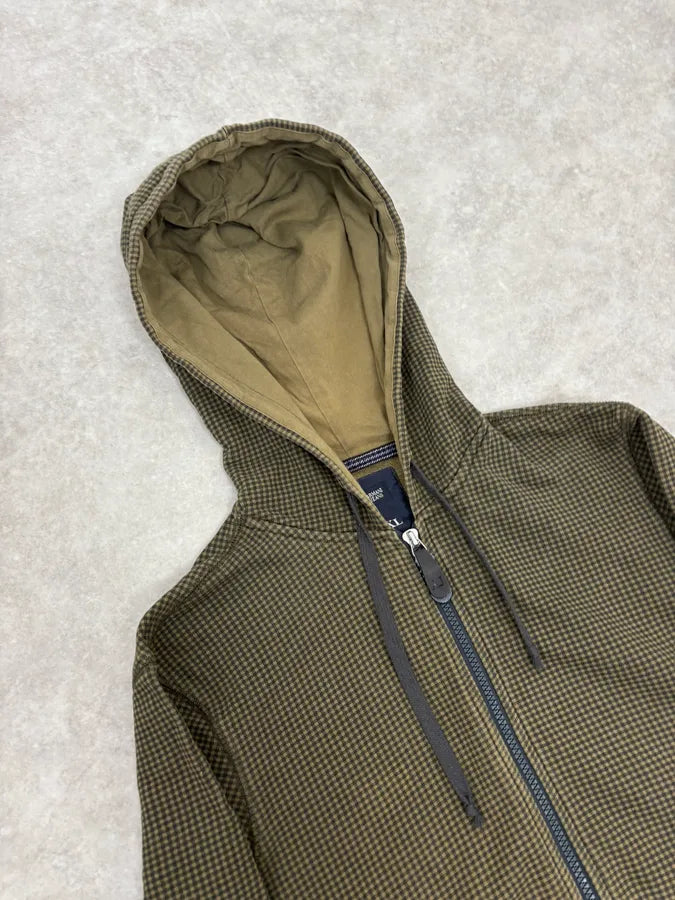2010s Armani Olive Checkered Zip-up Hoodie tzyQJZt 4