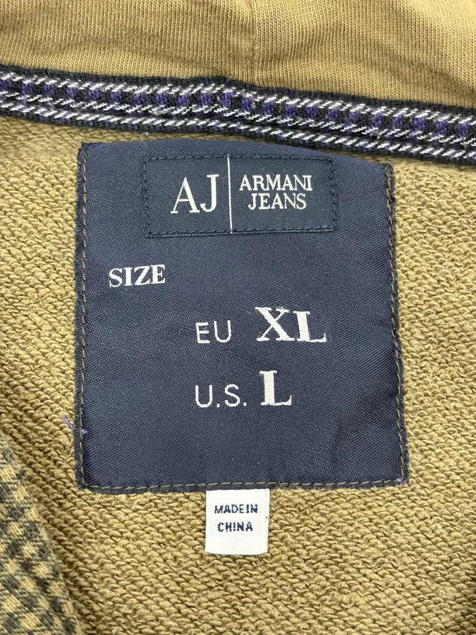 2010s Armani Olive Checkered Zip-up Hoodie tzyQJZt 12