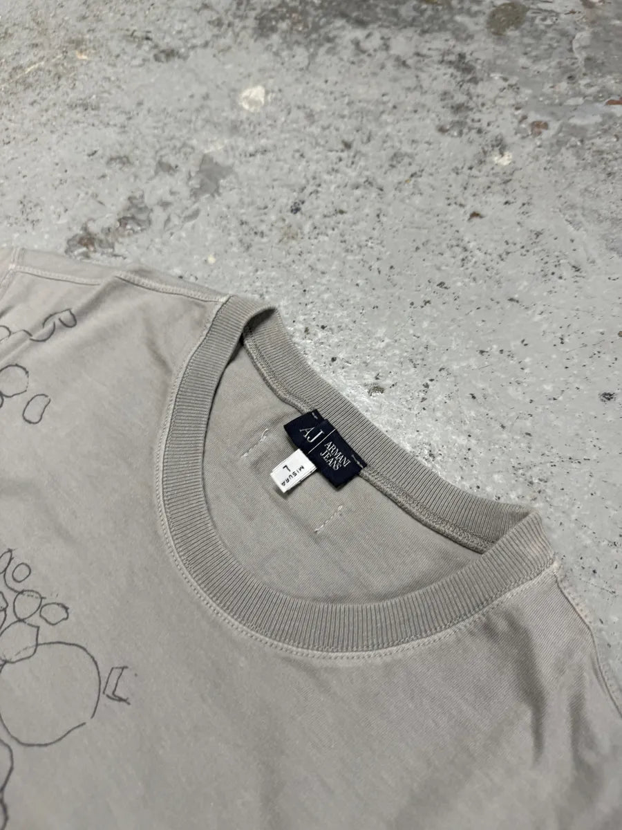 2010s Armani Rock Bubble Fantasy Grey T-Shirt LrXKedt 7