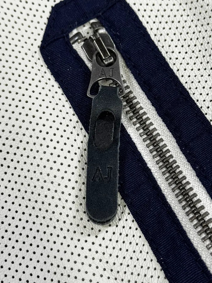 2010s Armani White & Blue Lined Ricing Jacket HkjUKUN 7