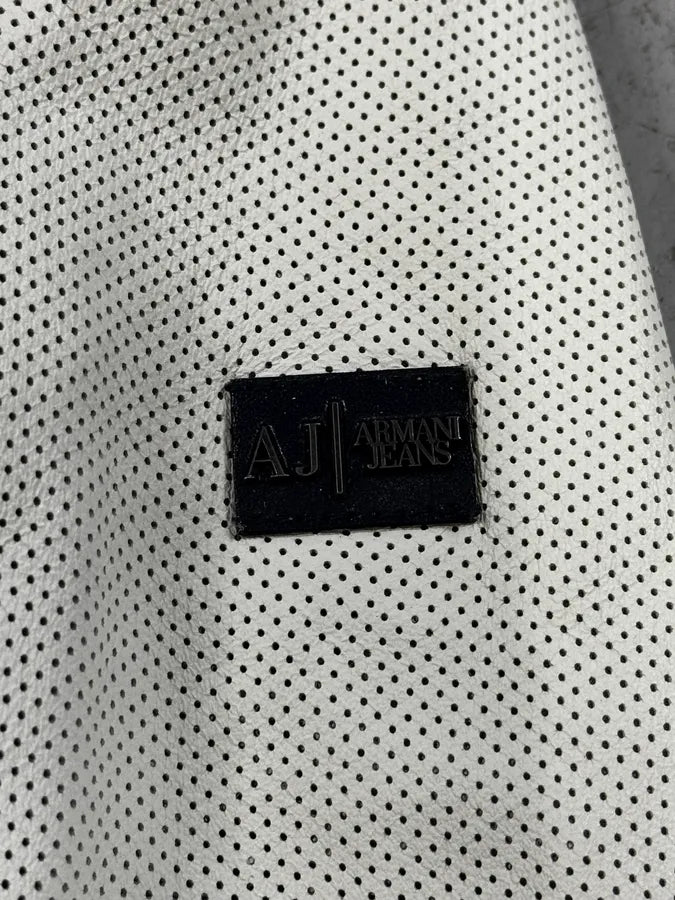 2010s Armani White & Blue Lined Ricing Jacket HkjUKUN 8