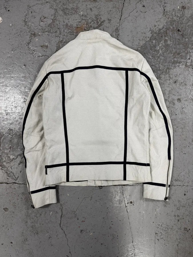 2010s Armani White & Blue Lined Ricing Jacket HkjUKUN 3