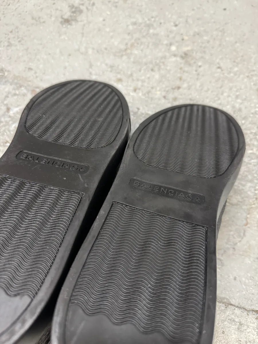 2010s Balenciaga Arena Black Cracked Leather High Top Sneakers GbwHptw 6