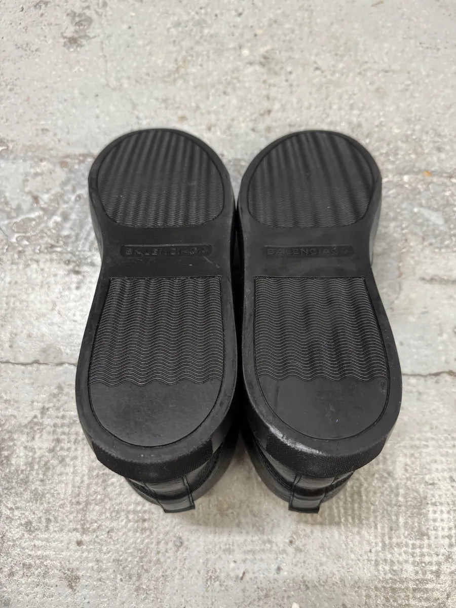 2010s Balenciaga Arena Black Cracked Leather High Top Sneakers GbwHptw 7