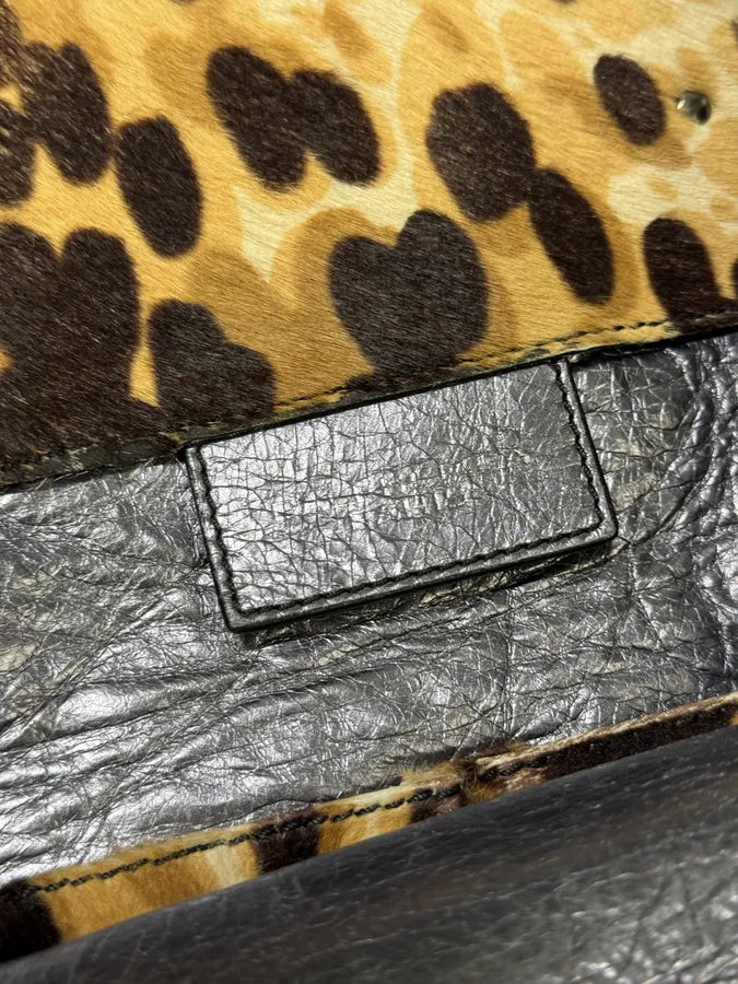 2010s Balenciaga Beige Leopard Print Pony Hair Papier Bag uXRIxED 12