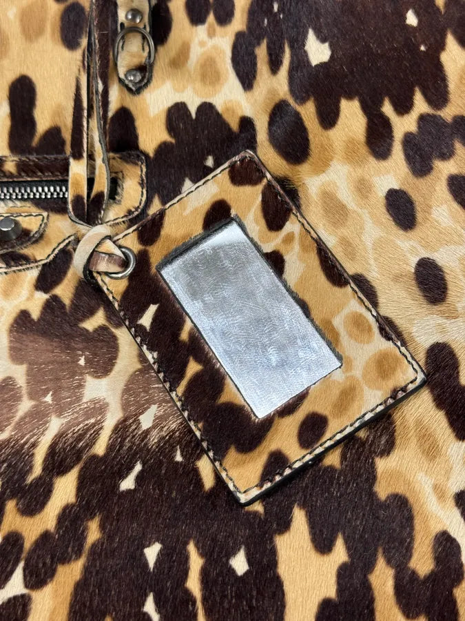 2010s Balenciaga Beige Leopard Print Pony Hair Papier Bag uXRIxED 13