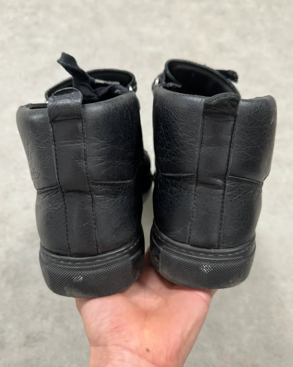 2010s Balenciaga Black Leather High-Top Arena Sneakers hiakvWn 4