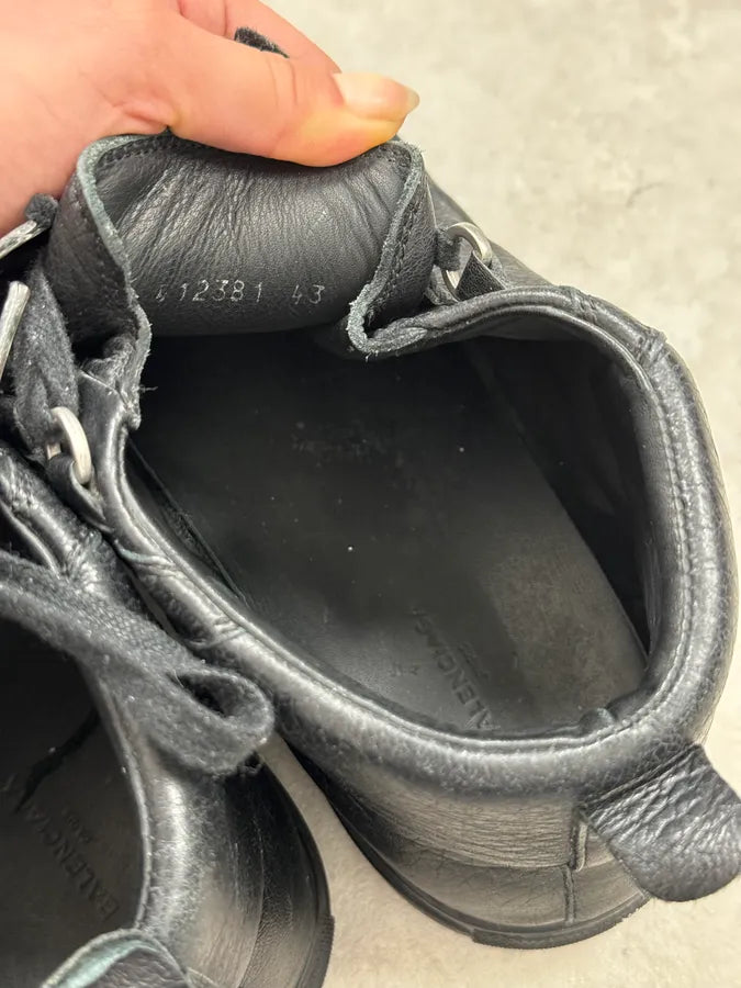 2010s Balenciaga Black Leather High-Top Arena Sneakers hiakvWn 5