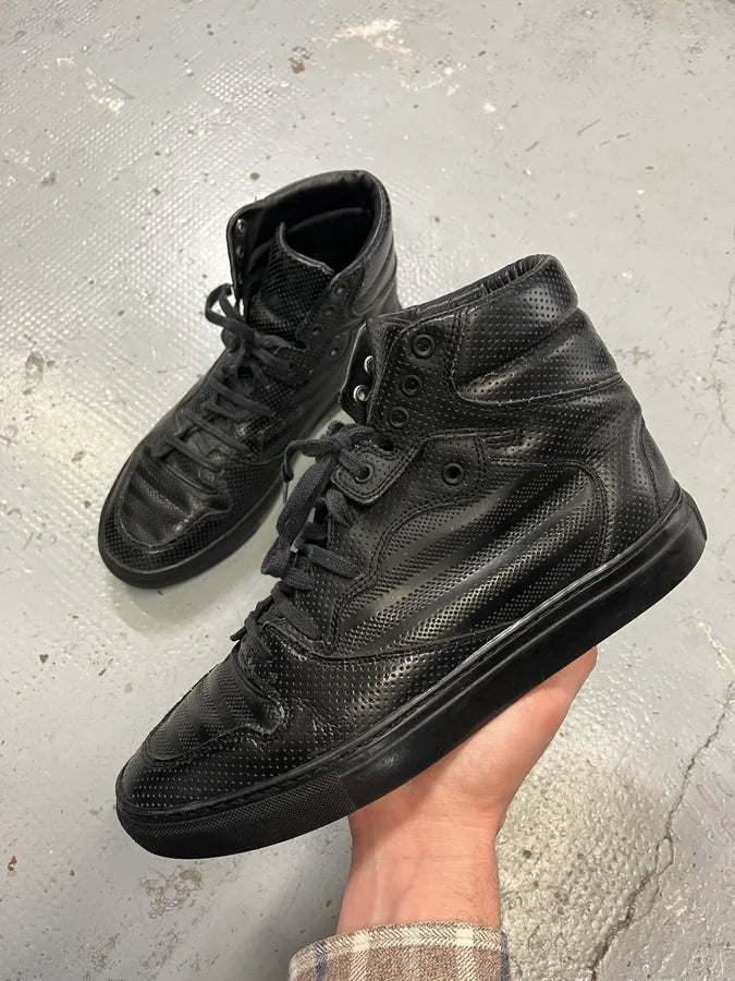 2010s Balenciaga Black Leather Sneakers YbPbkoz 0