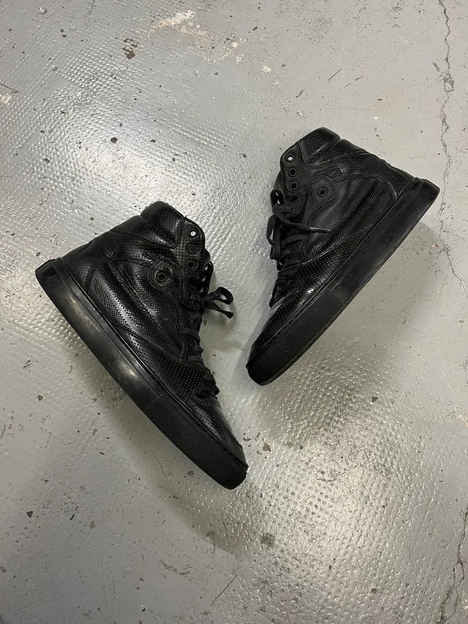 2010s Balenciaga Black Leather Sneakers YbPbkoz 1