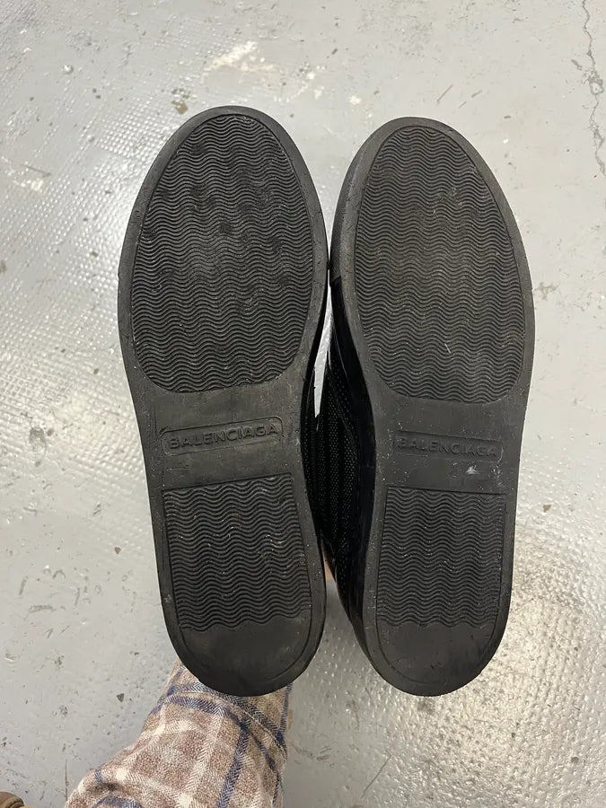 2010s Balenciaga Black Leather Sneakers YbPbkoz 5