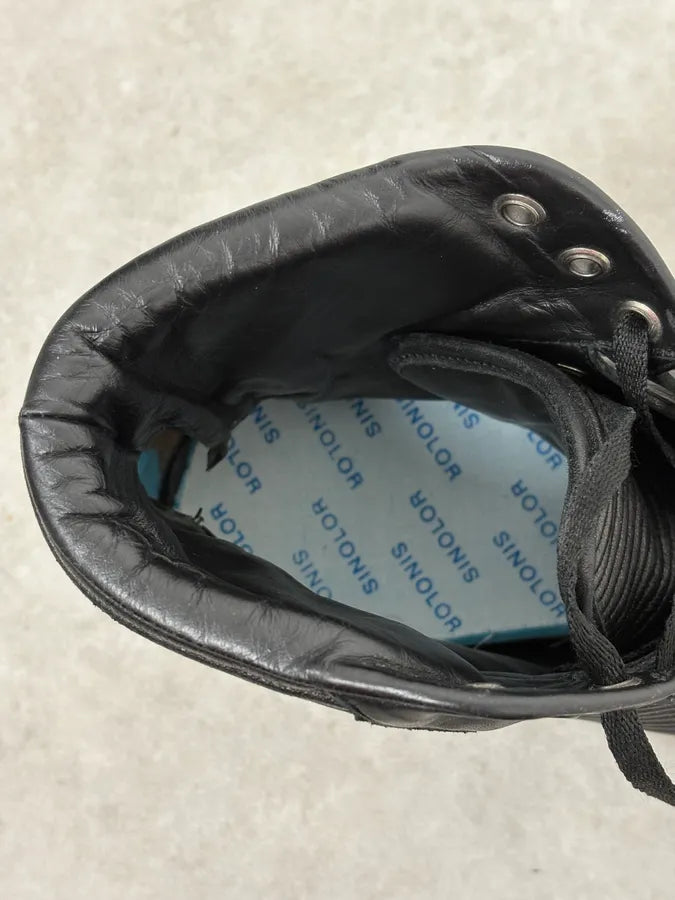 2010s Balenciaga City Black Plissed Leather High Sneakers BbTNOIt 10