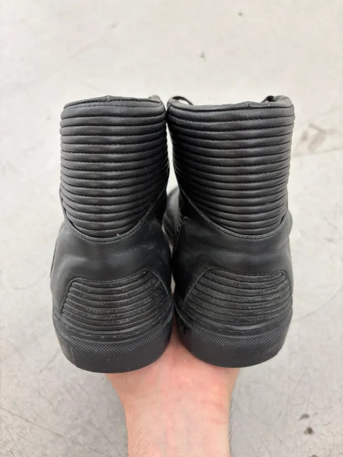 2010s Balenciaga City Black Plissed Leather High Sneakers BbTNOIt 6