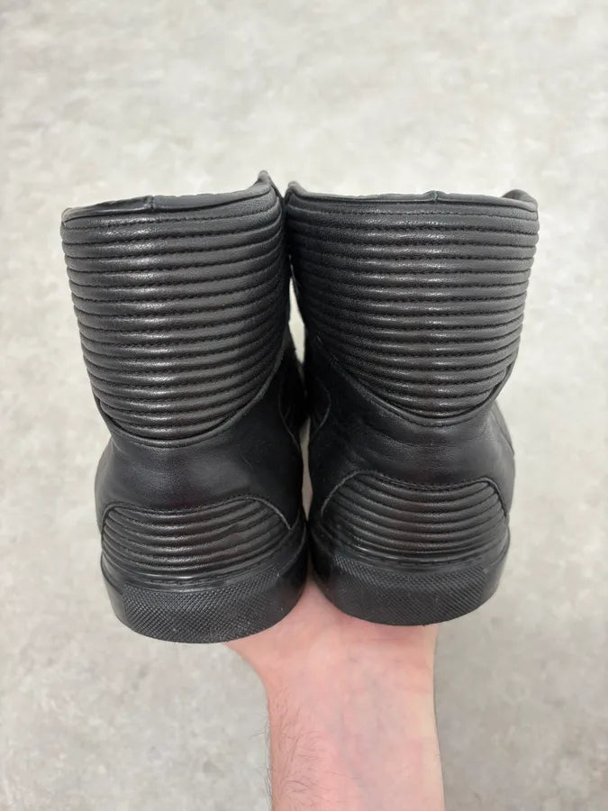 2010s Balenciaga City Black Plissed Leather High Sneakers BbTNOIt 6