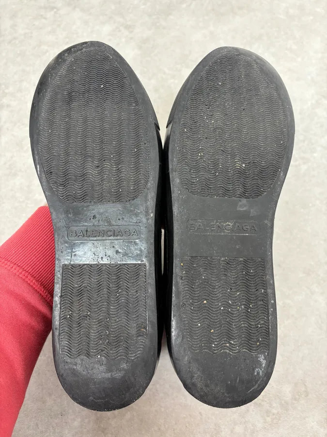 2010s Balenciaga City Black Plissed Leather High Sneakers BbTNOIt 7