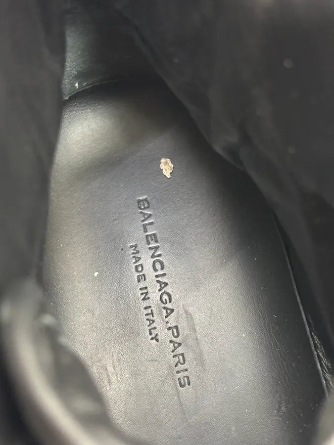 2010s Balenciaga City Black Plissed Leather High Sneakers BbTNOIt 8