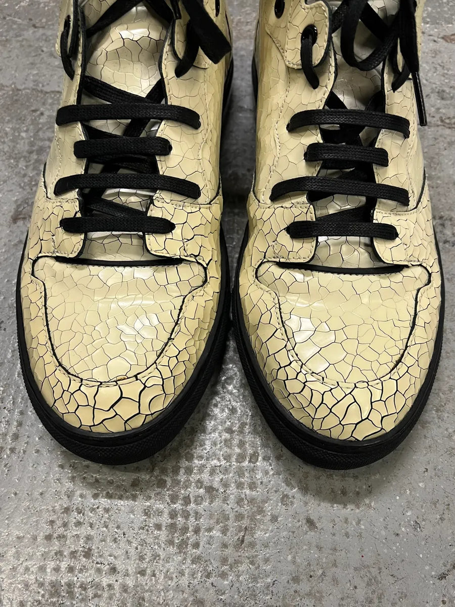 2010s Balenciaga Cracked White Paint Leather High Sneakers (42eu/us8.5) ULqQXmz 3