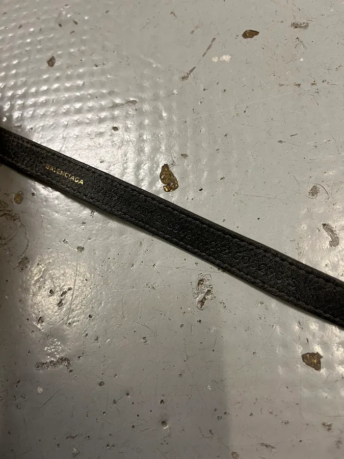 2010s Balenciaga Dark Grey Triple Buckle Leather Bracelet nhcjYmy 5