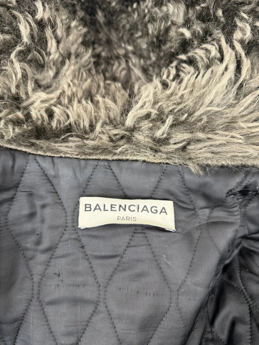 2010s Balenciaga Green Fur Hooded Parka Jacket zGUYGRh 10