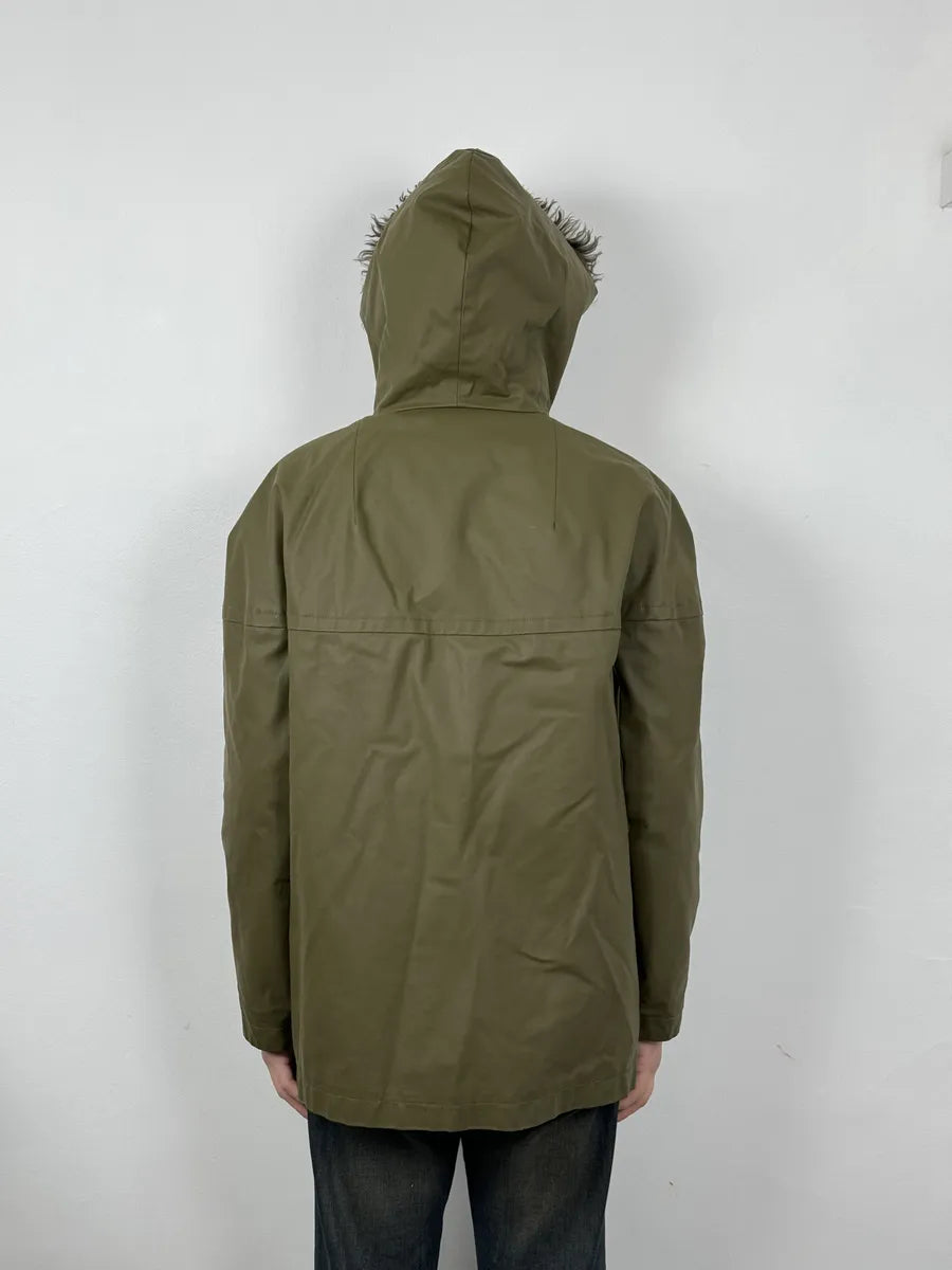 2010s Balenciaga Green Fur Hooded Parka Jacket zGUYGRh 2
