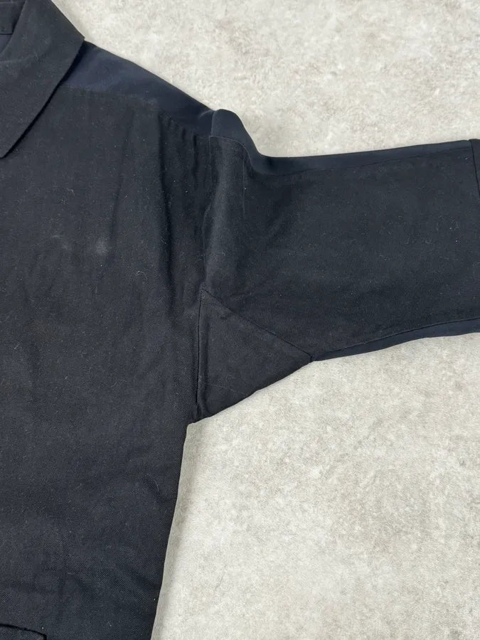 2010s Balenciaga Sample Black & Navy Geometrical Trench Coat VftfGHT 8