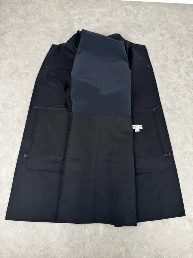 2010s Balenciaga Sample Black & Navy Geometrical Trench Coat VftfGHT 6