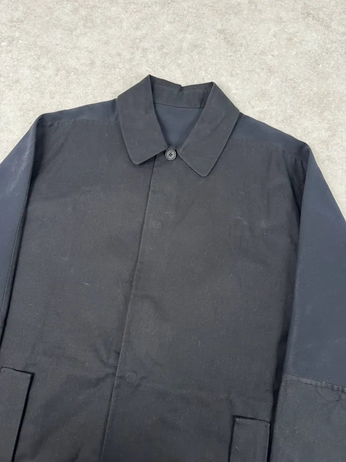 2010s Balenciaga Sample Black & Navy Geometrical Trench Coat VftfGHT 4
