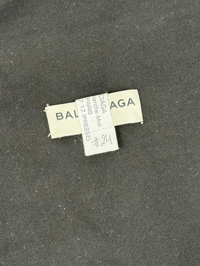2010s Balenciaga Sample Black & Navy Geometrical Trench Coat VftfGHT 10