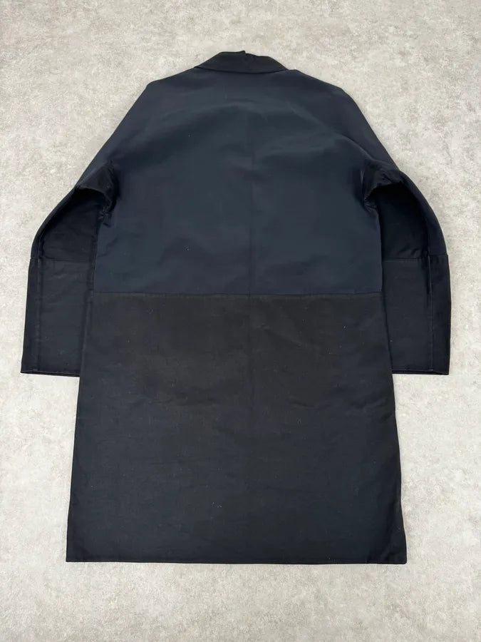 2010s Balenciaga Sample Black & Navy Geometrical Trench Coat VftfGHT 3