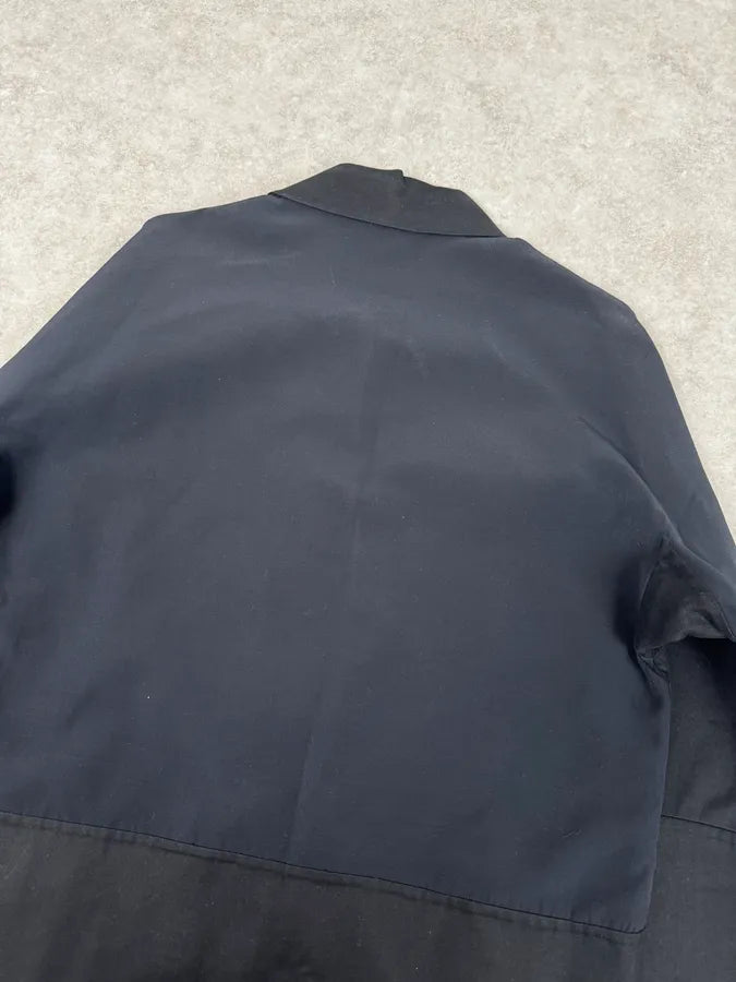 2010s Balenciaga Sample Black & Navy Geometrical Trench Coat VftfGHT 5