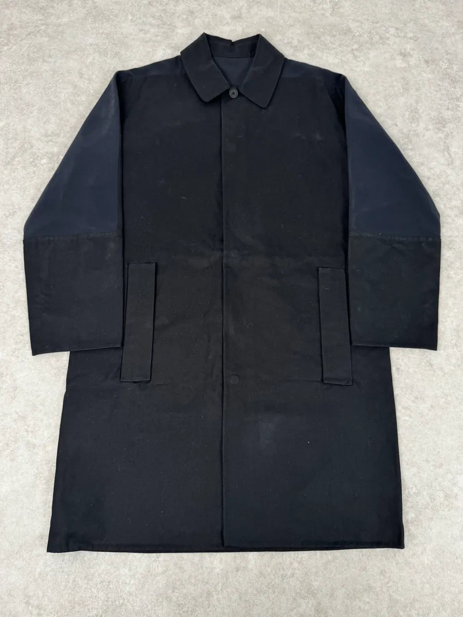 2010s Balenciaga Sample Black & Navy Geometrical Trench Coat VftfGHT 0