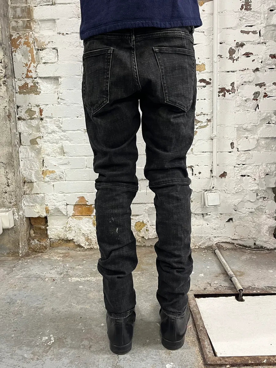 2010s Balmain Biker Black Denim Jeans fZCyAOf 4