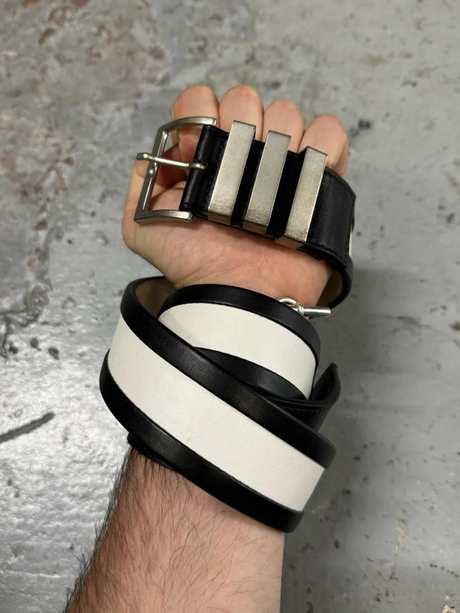 2010s Balmain Black & White Contemporary Leather Belt GMtwxlS 0
