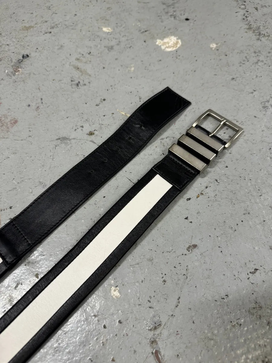 2010s Balmain Black & White Contemporary Leather Belt GMtwxlS 6