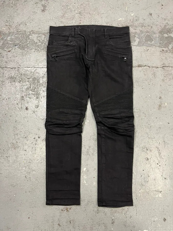 2010s Balmain Black Biker Avant-Garde Jeans NnqEwQz 0