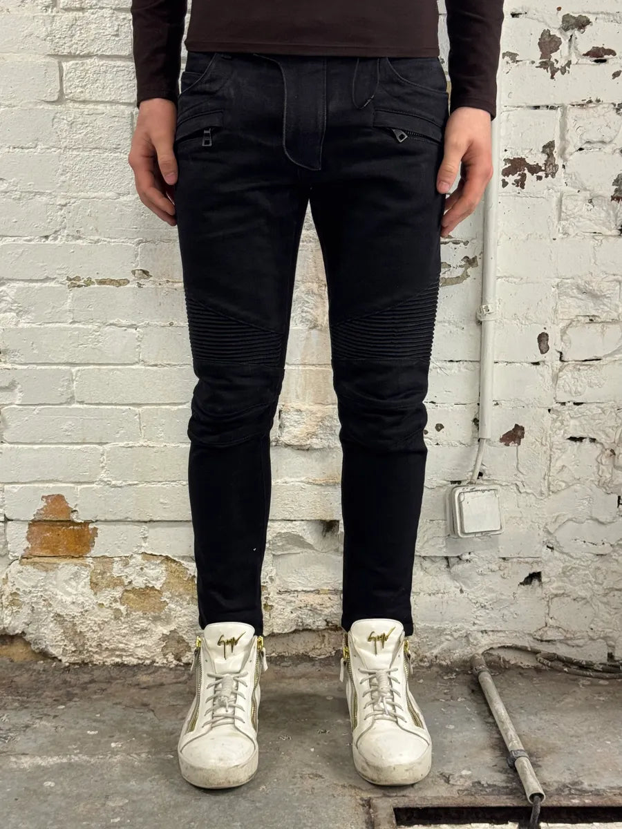2010s Balmain Black Biker Avant-Garde Jeans NnqEwQz 1