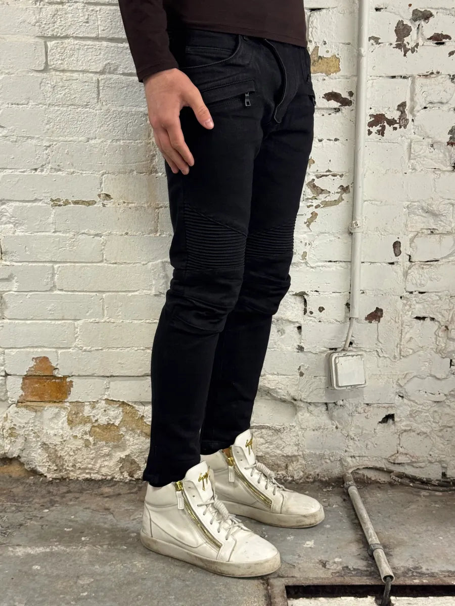 2010s Balmain Black Biker Avant-Garde Jeans NnqEwQz 3