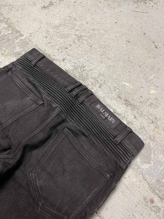 2010s Balmain Black Biker Avant-Garde Jeans NnqEwQz 8