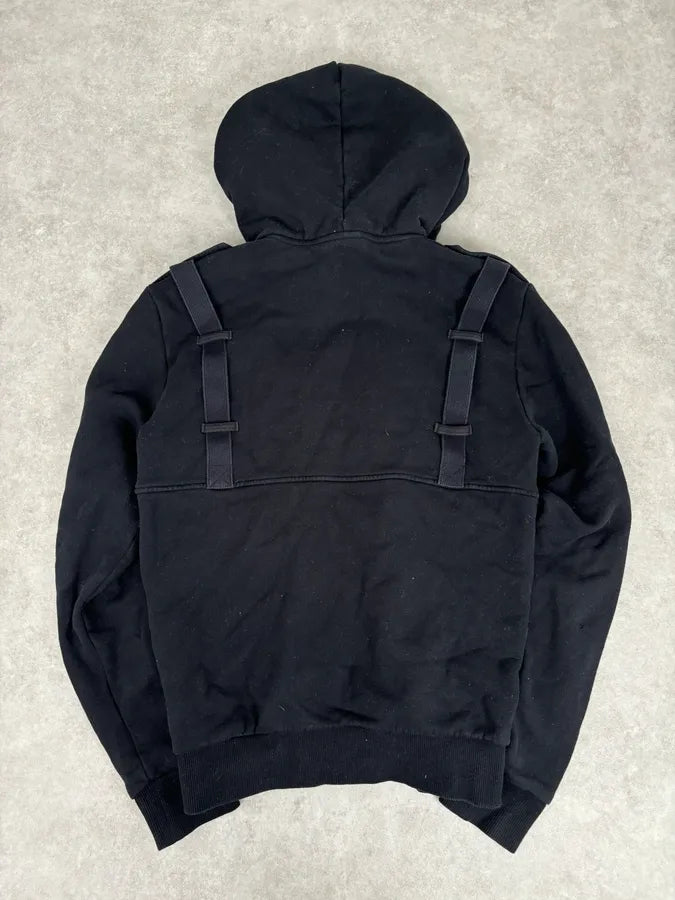 AW2017 Balmain Black Bondage Avant-Garde Zip-up Sweater kukPMfI 4