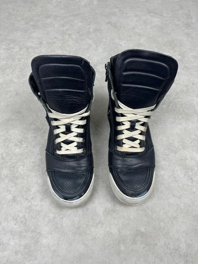 2010s Balmain Navy Leather High Top Sneakers abQmpBB 1