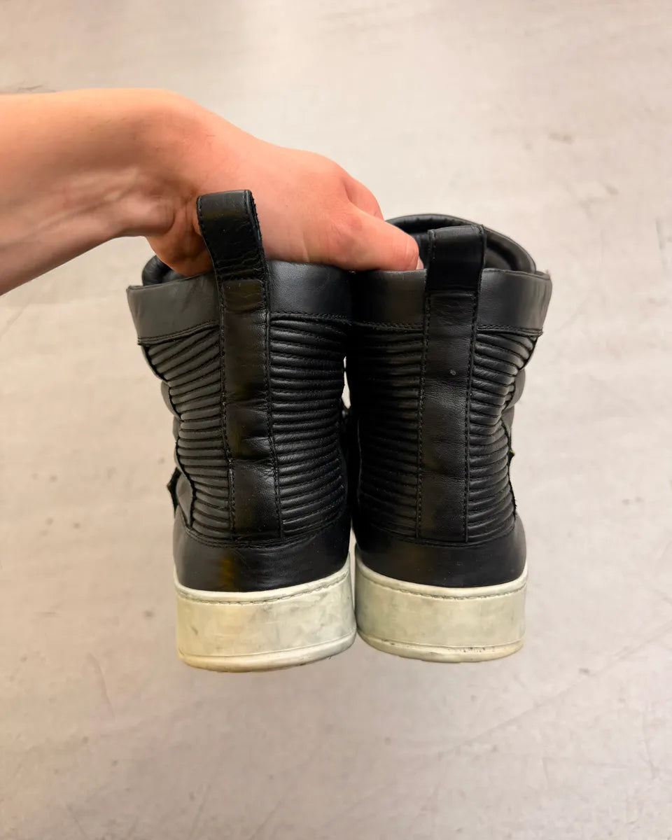 2010s Balmain Black Leather High Sneakers bxuUmdS 4
