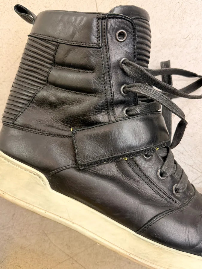 2010s Balmain Black Leather High Sneakers bxuUmdS 5