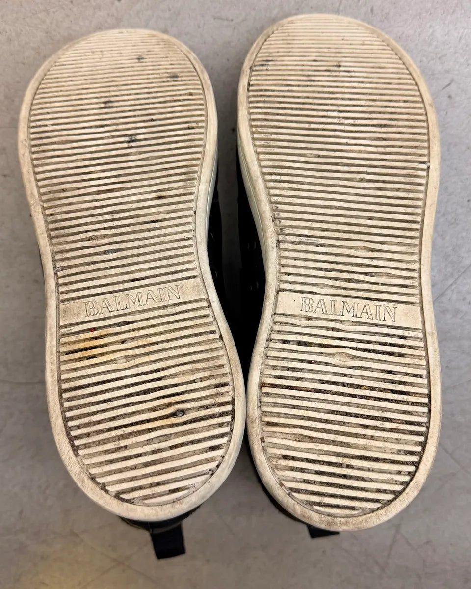 2010s Balmain Black Leather High Sneakers bxuUmdS 7