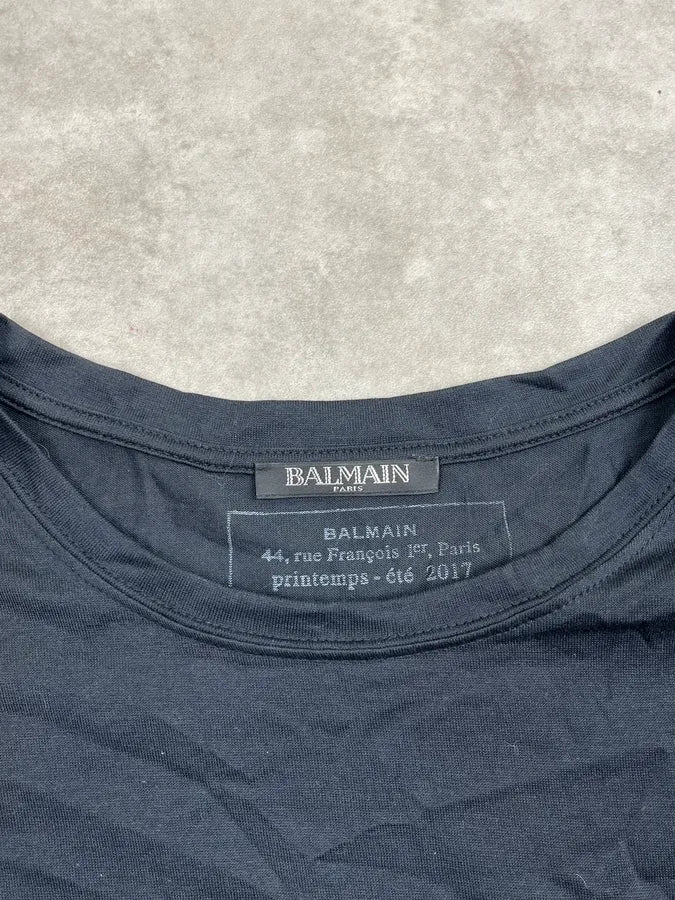 SS2017 Balmain Black Lion Embroidered Buttoned Longsleeve EVKOQUQ 9