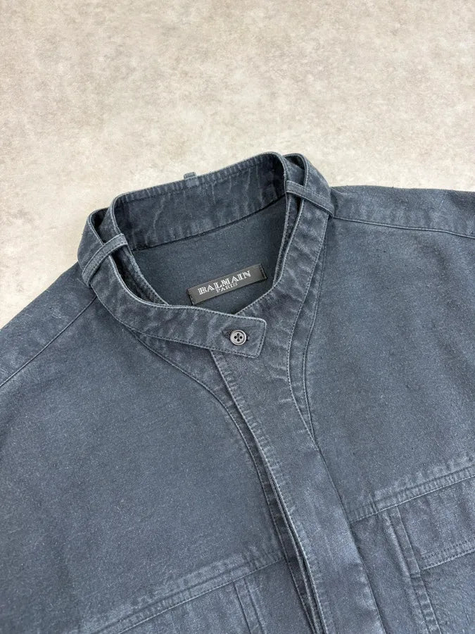 SS2013 Balmain Black Multi Pockets Cargo Shirt FUsIuGA 4