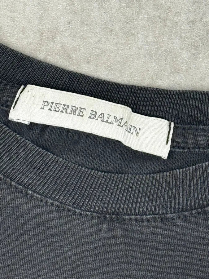 2010s Balmain Black Tribal Cross Graphic T-Shirt By Christophe Decarnin RbVRhnb 7