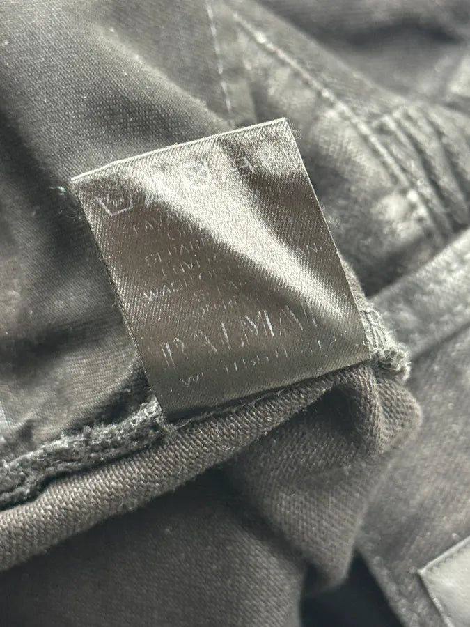 2010s Balmain Black Waxed Biker Jeans BUHEJCc 12